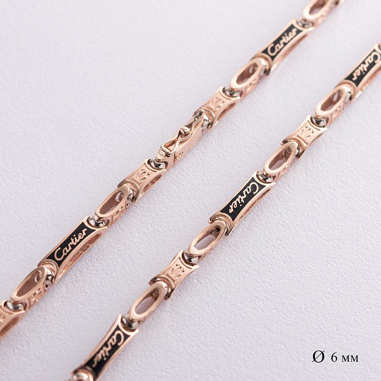 Мужская золотая цепочка (эмаль) (0.6 см) Ц0001 от ювелирного магазина Оникс