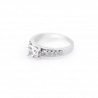 Срібний перстень з фіанітами (родій) 111358 от ювелирного магазина Оникс - 2