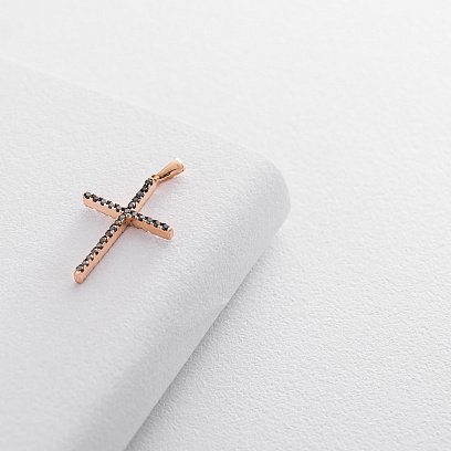 Золотой крестик с фианитами п03285 №2