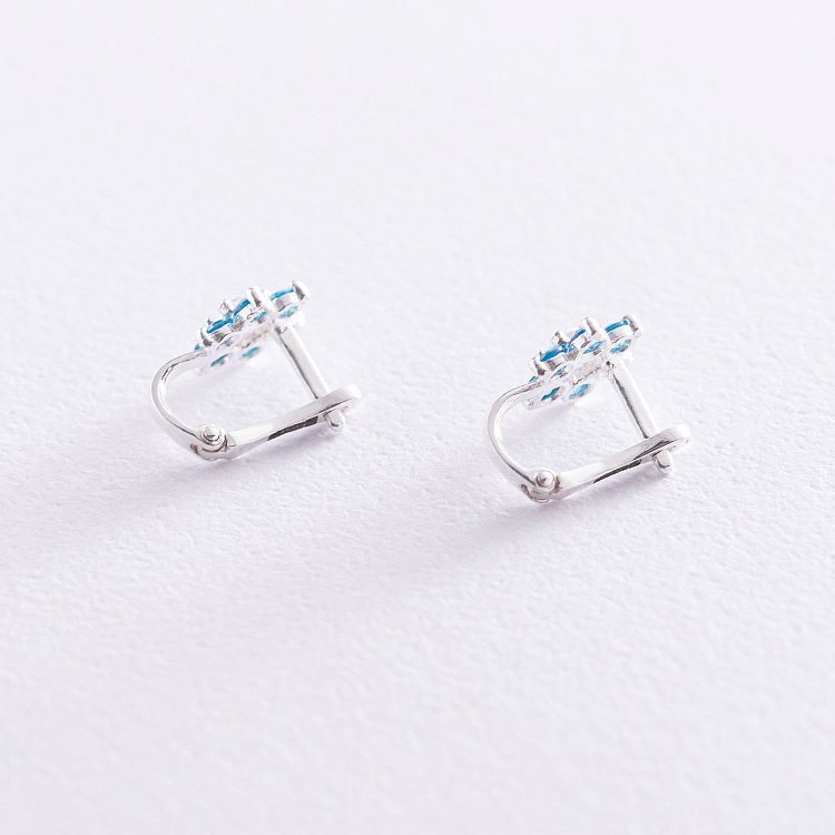 Серьги детские "Цветочки" (фианит) 12831 от ювелирного магазина Оникс - 2