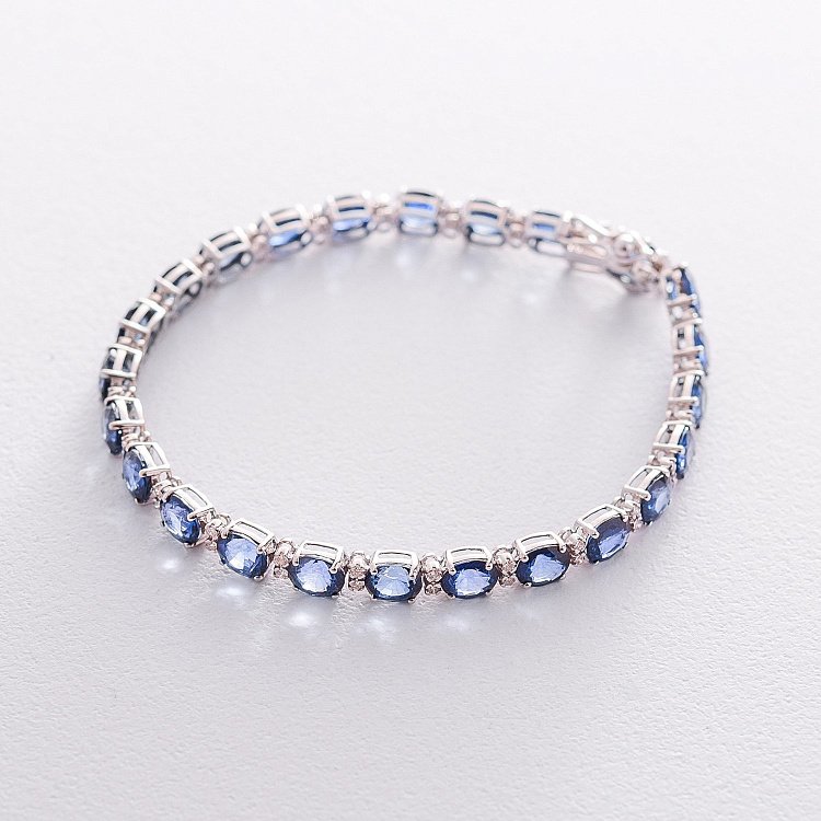 Золотий браслет з діамантами і сапфірами бб0011gl від ювелірного магазину Онікс