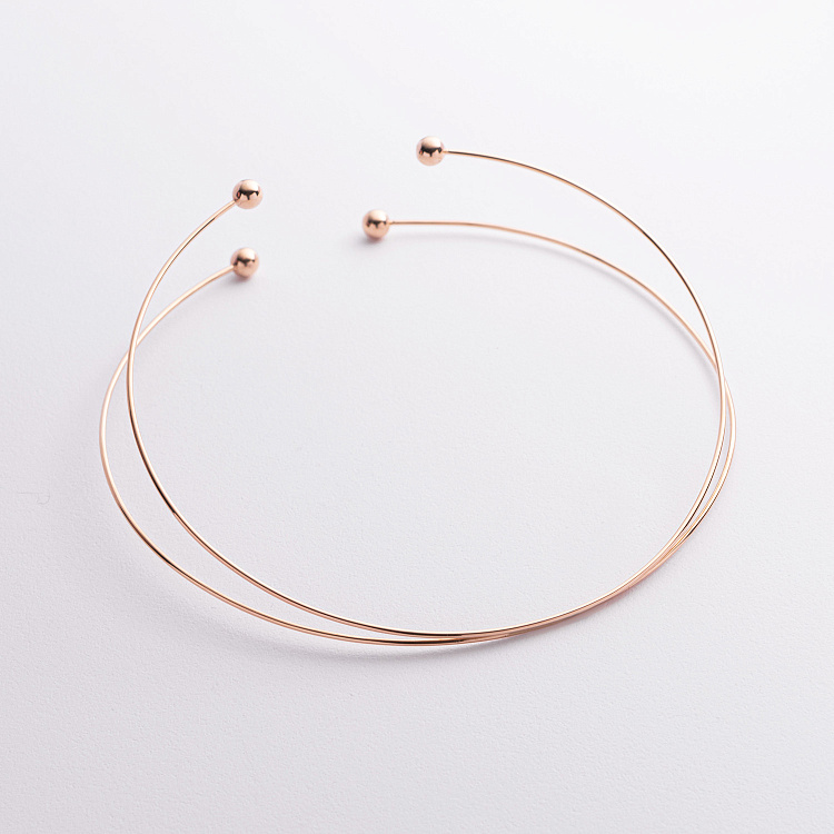 Колье - чокер "Demi" (красное золото) с шариками кол02602 от ювелирного магазина Оникс - 1