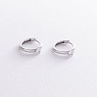 Серебряные серьги - кольца с фианитами OR111310 от ювелирного магазина Оникс - 2