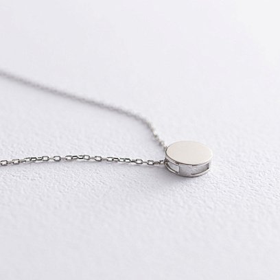 Колье "Маленький круг" в белом золоте (0.7 см) кол01745 №3