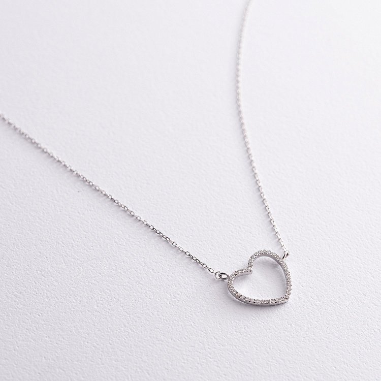 Золоте кольє "Серце" з діамантами 110131121 від ювелірного магазину Онікс - 2