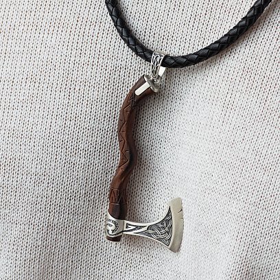 Серебряный кулон "Топор" с деревом 7046топ №2