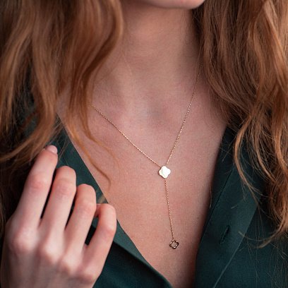 Кольє "Конюшина" в жовтому золоті кол01905 №2