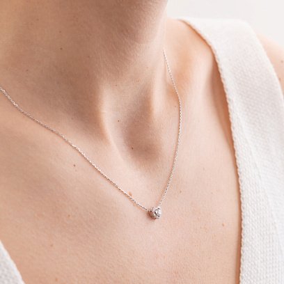 Золотое колье "Сердце" с бриллиантами 722201121 №6