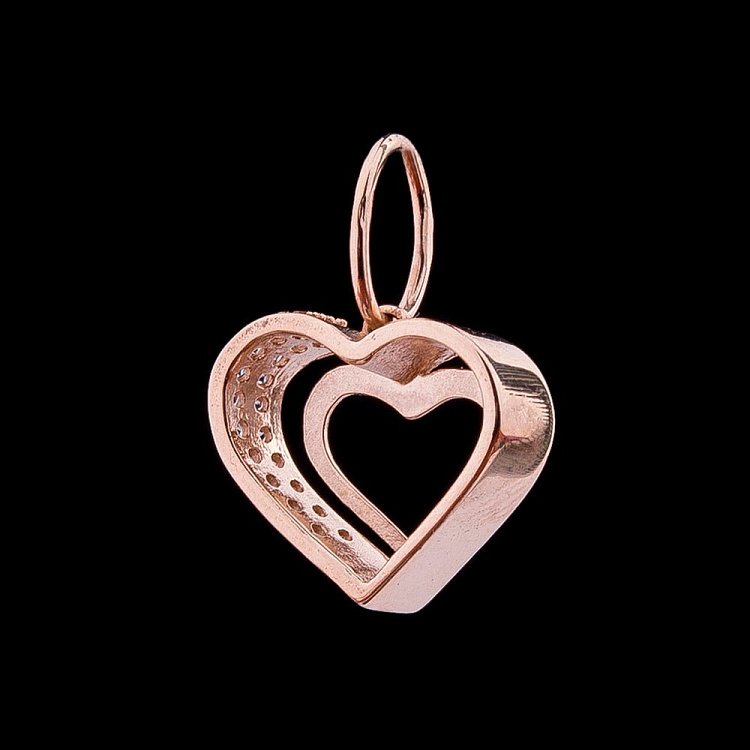 Золота підвіска "Серце" п02542 від ювелірного магазину Онікс - 1