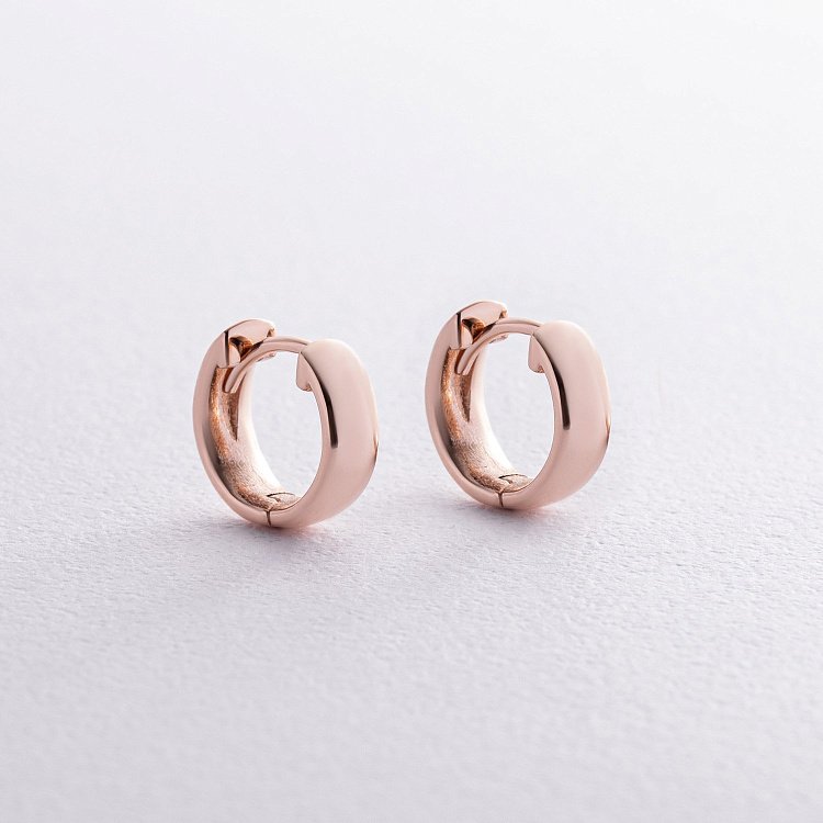 Сережки - кільця в червоному золоті с08435 від ювелірного магазину Онікс