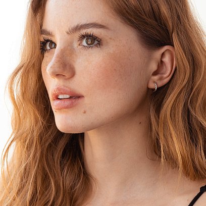 Золоті сережки - кільця з діамантами 310831121 №3