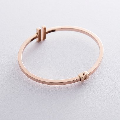 Жесткий браслет из красного золота б02827 №4