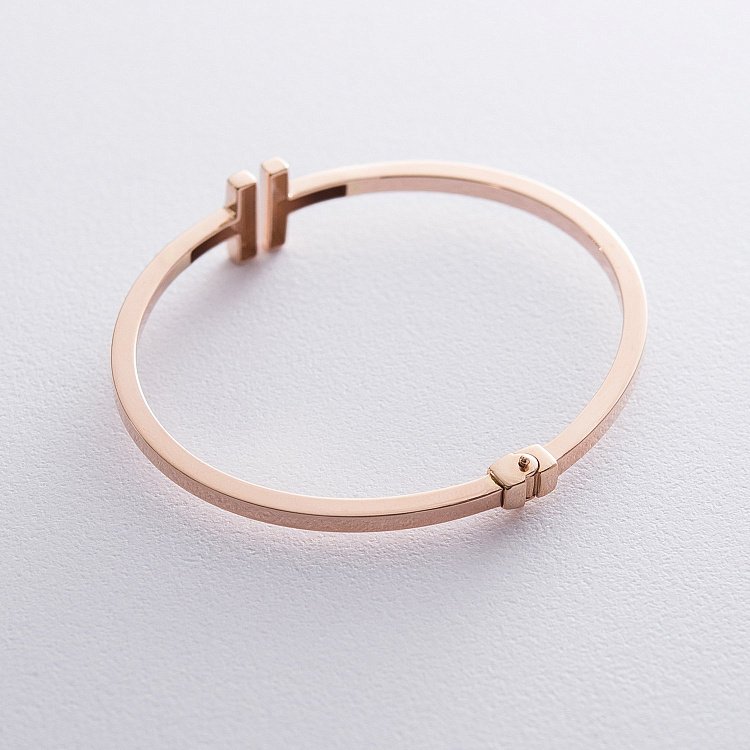 Жесткий браслет из красного золота б02827 от ювелирного магазина Оникс - 6