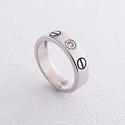 Серебряное кольцо "Love" с фианитами 112573 от ювелирного магазина Оникс - 1