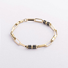 Золотий браслет "Lucile" (чорні фіаніти) б05832 от ювелирного магазина Оникс