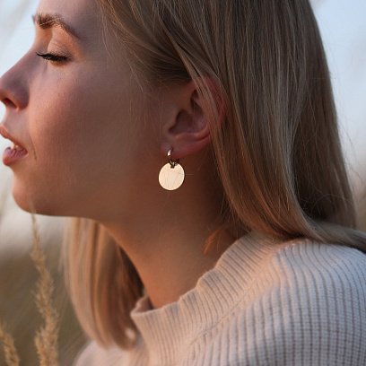 Золотые серьги Большие монетки с06498 №5