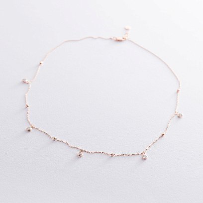 Кольє в червоному золоті з фіанітами кол01634 №3