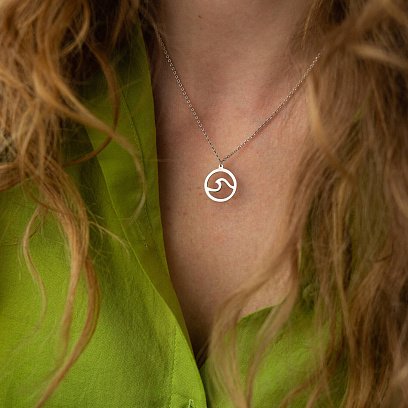 Серебряное колье "Волна" 908-01326 №3