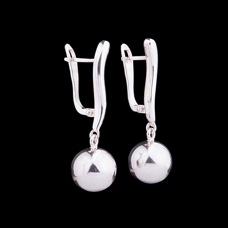 Срібні сережки "Кульки" 121610 від ювелірного магазину Онікс - 1