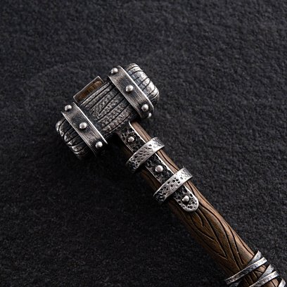 Срібний брелок "Молот вікінга" з ебеном 1116 №17