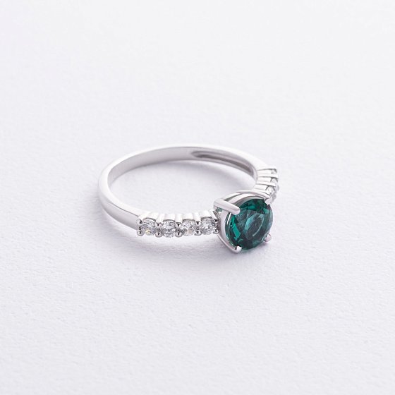 Серебряное кольцо с кварцом и фианитами 1846/1р-QGR №5
