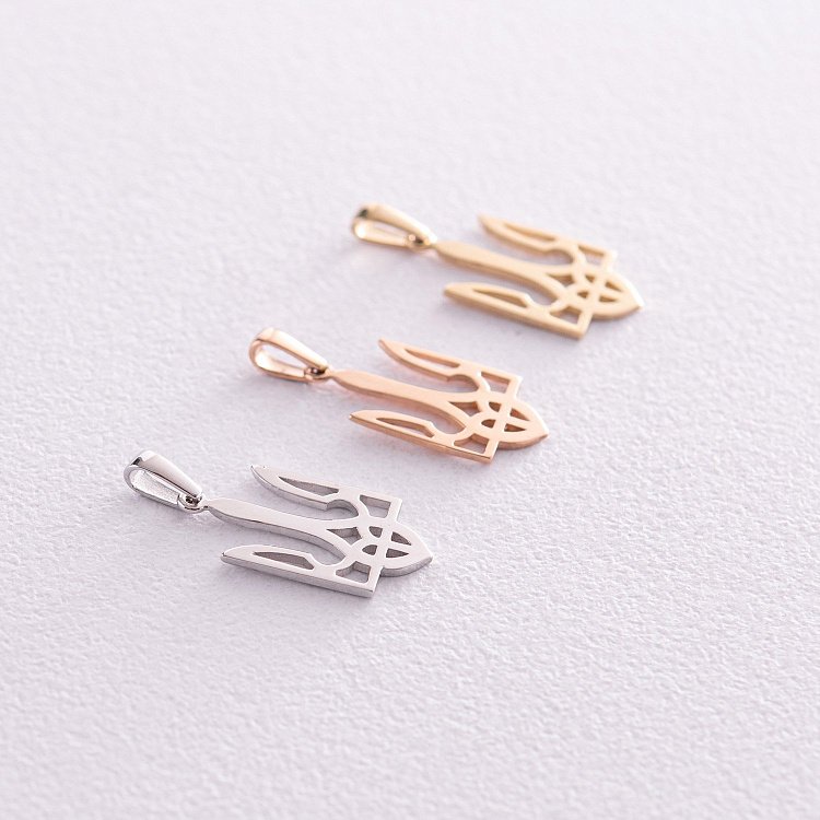 Кулон "Герб Украины - Тризуб" в желтом золоте п03744 от ювелирного магазина Оникс - 4