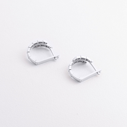 Серьги "Змеи" в белом золоте с09470 №2