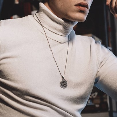 Срібний кулон "Георгій Переможець" (можливе гравіювання) 133180 №2