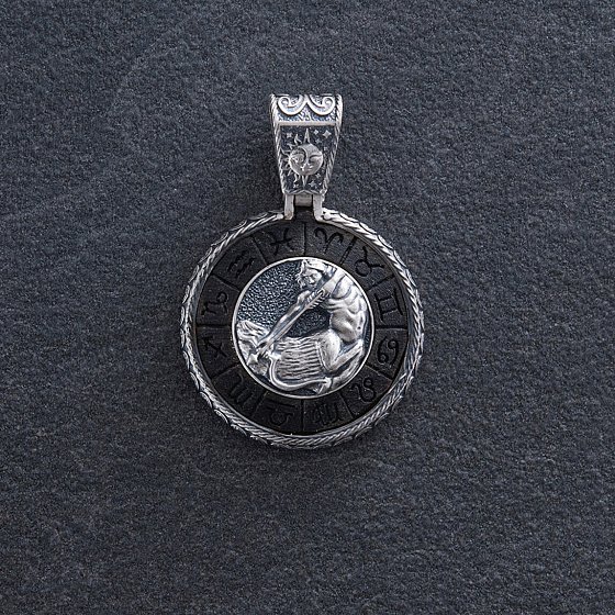 Серебряный кулон "Знак зодиака Стрелец" с эбеном 1041стрілець