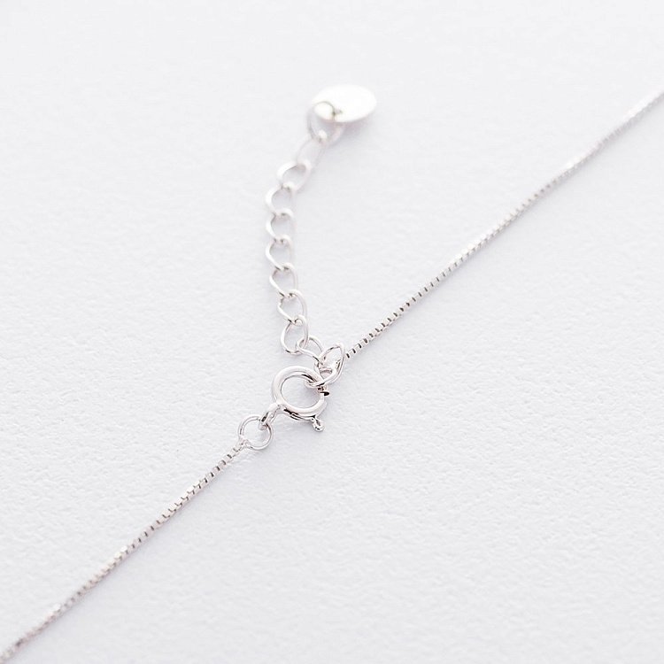 Срібне кольє з сердечком (емаль) 18802 від ювелірного магазину Онікс - 6