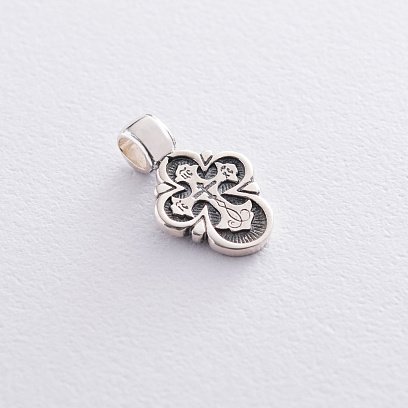 Серебряный крестик "Да Воскреснет Бог" 13759 №6