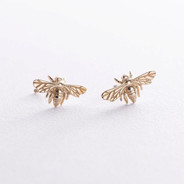 Золотые серьги - пусеты "Оса" с07928 от ювелирного магазина Оникс