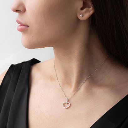 Золотий кулон "Серце" (діамант) пб0222ri №2