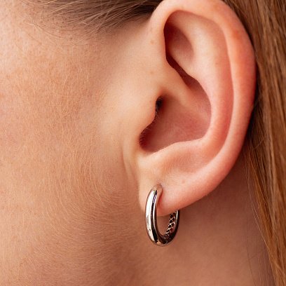 Сережки "Stella" у білому золоті с08880 №4