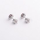 Золоті сережки - пусети "Сердечки" (діаманти, рубіни) сб0652nl от ювелирного магазина Оникс - 1