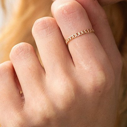 Каблучка "Ланцюжок" у червоному золоті к07156 №7