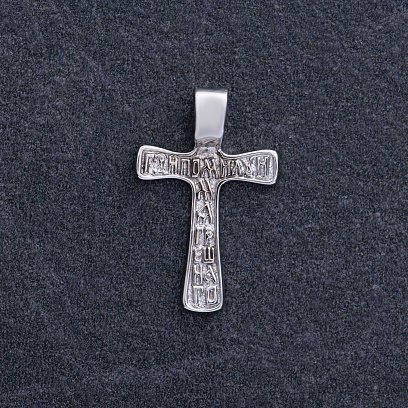 Крестик в белом золоте (чернение) п03786 №4