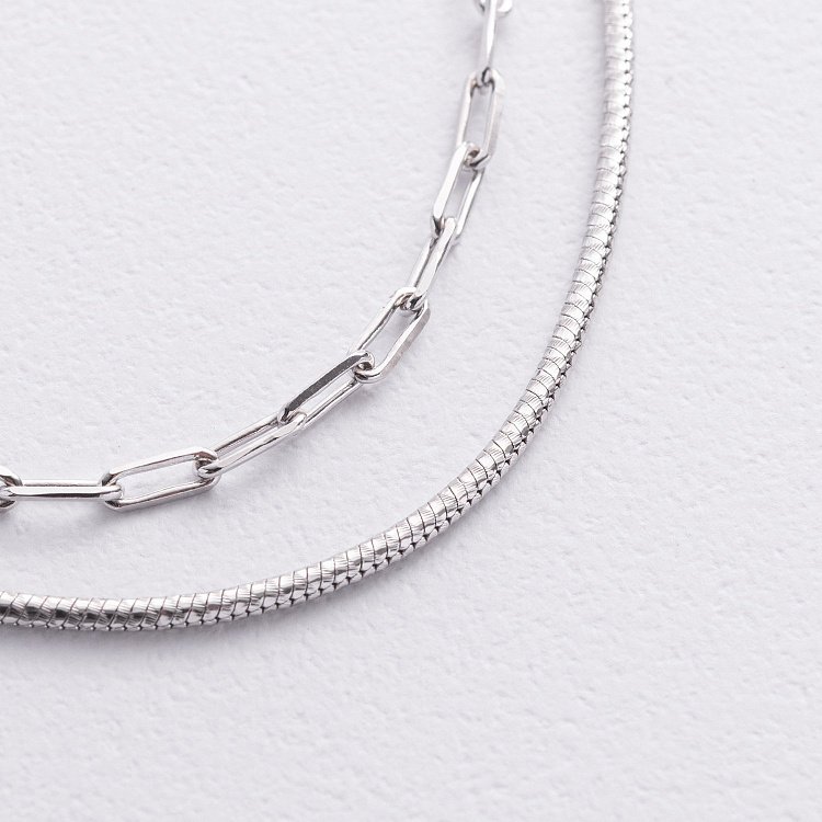 Подвійне срібне кольє "Ланцюжок" 181330 від ювелірного магазину Онікс - 2