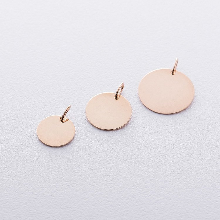 Кулон для гравіювання в червоному золоті (17 мм) п03611 від ювелірного магазину Онікс - 3