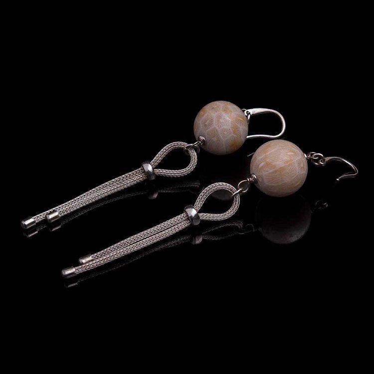 Сережки з агатом 17с21 - 1 Сережки з агатом 17с21 від ювелірного магазину Онікс - 1