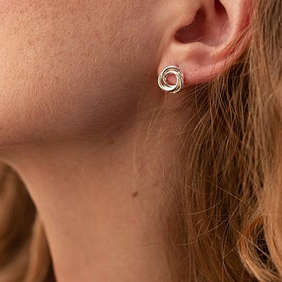 Срібні сережки "Захоплення" 122754 №5