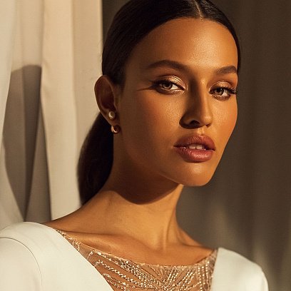 Золотые серьги "Шарики" с жемчугом с03441 №8