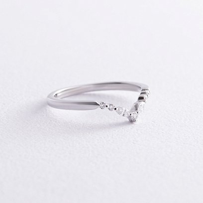 Кольцо в белом золоте с бриллиантами кб0482nl №5