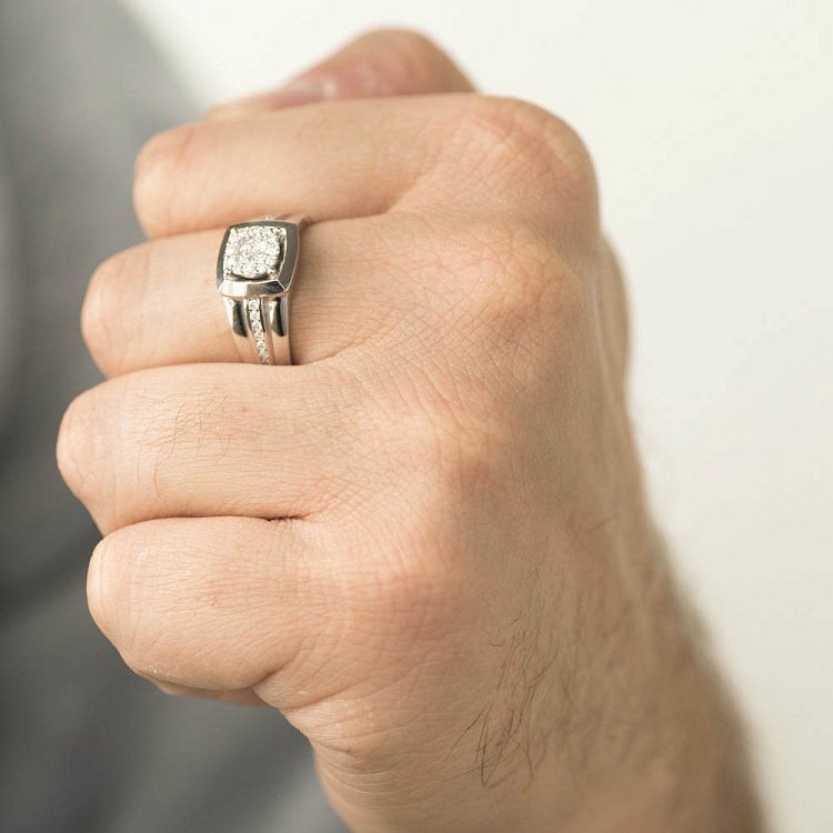 Золота печатка з діамантами кб0180cha від ювелірного магазину Онікс - 4