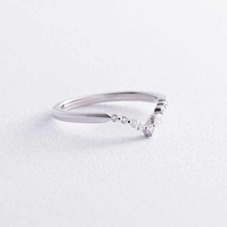 Кольцо в белом золоте с бриллиантами кб0482nl от ювелирного магазина Оникс - 4