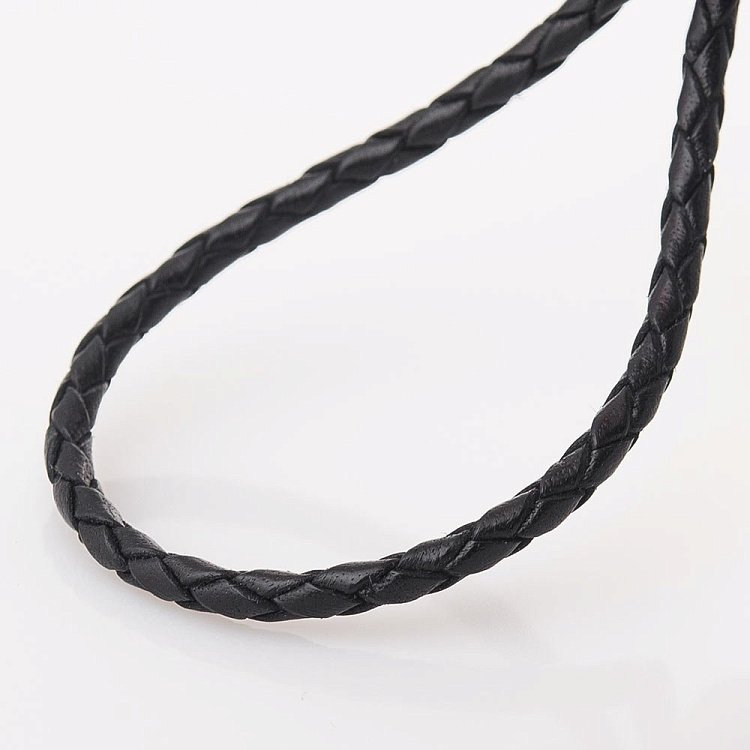 Шкіряний шнурок "Рибка" із золотою застібкою з молитвою (3 мм) кол00493 від ювелірного магазину Онікс - 2