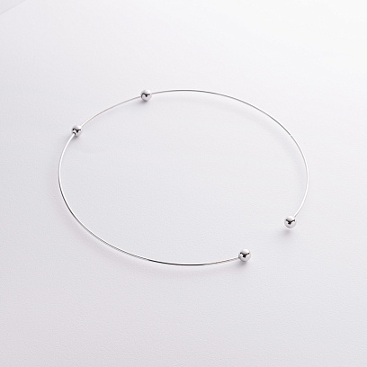 Колье - чокер "Emilia" (белое золото) с шариками кол02616 №3