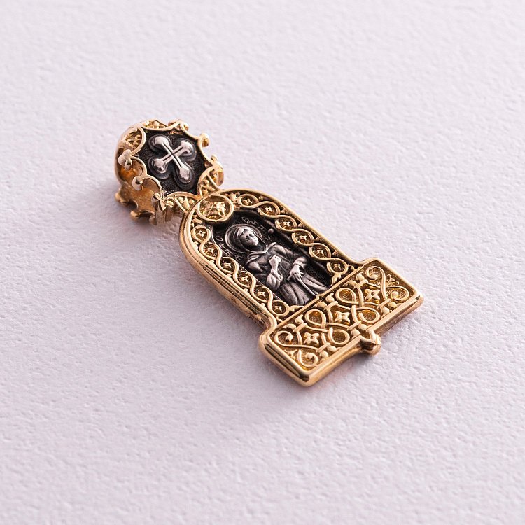 Серебряная ладанка (чернение, позолота) 132800 от ювелирного магазина Оникс