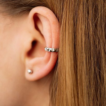 Серьга - каффа "Mona" в серебре 7170р №4