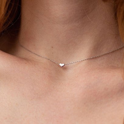 Колье "Сердечко" в белом золоте кол01771 №18